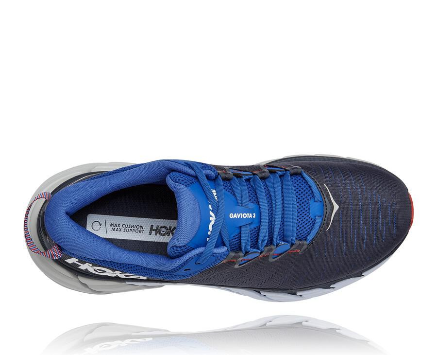 Hoka One One Gaviota 3 Löparskor Herr - Svarta/Blå - RBXML-9358